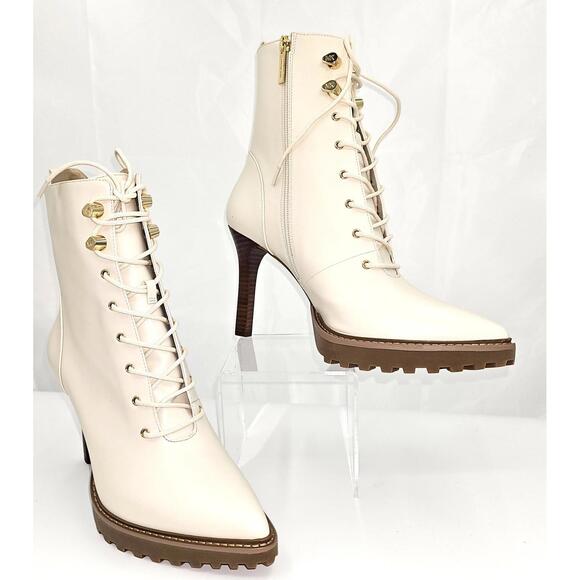 Michael Kors Kyle Leather Lace-Up Boot 9 - Picture 1 of 5